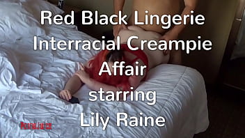 Preview 1 of Der Hausmeister - super long trailer Red Black Lingerie Interracial Creampie Affair starring Lily Raine
