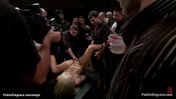 Preview 2 of Resli Real Xxxxx Video - Tight bound blond fucked in public