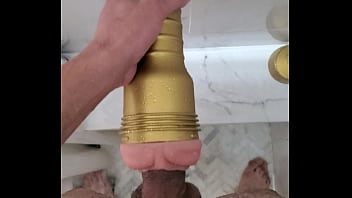 Preview 1 of Blonde Pee - Sugar mama asked to see her Horny BBC fucking a pocket pussy in the shower