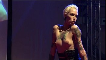 Preview 1 of Show Tits I Pay - tattooed lesbian fisting on stage