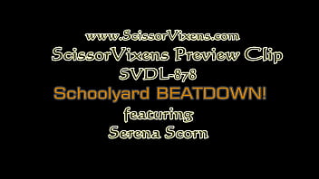 Preview 1 of Alison Taylor Xxx Mov - Serena Scorn in School Yard Beatdown Preview
