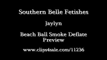 Preview 1 of Big Clitrs - Jaylyn Beach Ball Smoke Deflate