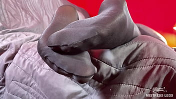 Preview 3 of Hard Stemom - My anthracite nylon feet rubbing against each other near your face