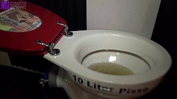 Preview 2 of First Time Pon - 2 piss - sip sluts vs a toilet bowl with 10 liters of piss! Full Movie / Camera 1