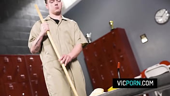 Preview 1 of Bokep Barat School Hd - Hot teen April Olsen got caught sniffing panties by the janitor and agrees to fuck with him just to keep her dirty secrets