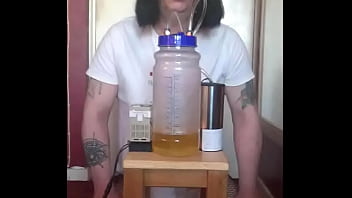 Preview 4 of Sunny Getting Fulk - bisexual crossdresser with his portable cow milking machine part 5