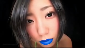 Preview 1 of Young Eat - Japanese Blue Lipstick (Spitting-Fetish)