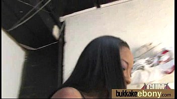 Preview 4 of Pretty Mom Breastfeeding - Ebony Babe Sucks Group Of White Guys 20