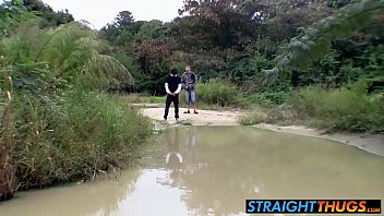 Preview 1 of Adia Ati Sexi - Horny thugs Devin and Nolan stroke their meats outdoors