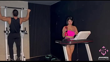 Preview 1 of Storical Xnxx Movie - FREE - Couple Has Rough Sex in the GYM - Cum on my Tits - Amanda Rabbit &amp_ Duncan Sain