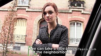 Preview 2 of Step Sister Lost Bet - French redhead teen banged in public