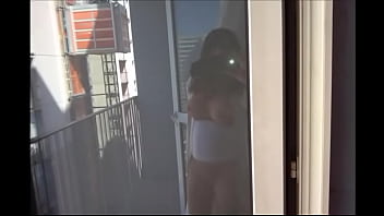 Preview 4 of Teen Sex Ashley Resch - seins nus sur la balcon