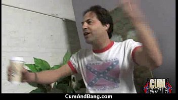Preview 2 of Brown Shit On Cock - Black sluts mouth used by group of white cocks 12