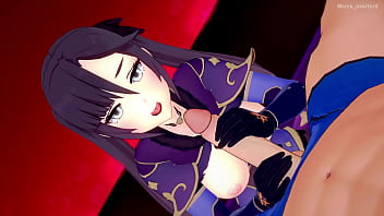 Preview 2 of Femdom Natasha - Mona en un nuevo gameplay quiere que la follen en el hotel del amor (Genshin Impact)