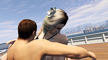 Preview 2 of Fred Po - GTA 5 - Cutie Bikini Babe gets Fucked on Yacht (Moans Added)