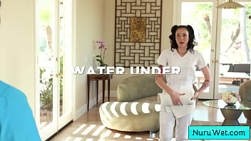 Preview 1 of Mom S Pov - Busty teen masseuse gives soapy handjob and get fucked from behind in the shower [Brad Sterling,  Charlotte Sins]