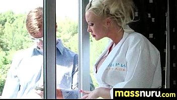 Preview 1 of Positive Xx - slippery nuru massage for lucky dude 17