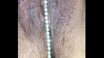 Preview 1 of Desi Chachi Open Panty - Pearl Necklace