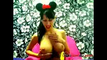 Preview 1 of Girl Masturbate In Shorts - Busty tattooed female fucks herself with a big black dildo