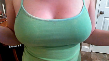 Preview 1 of Breastfeeding Lucky Guy - Wife Flashing Her Big Tits