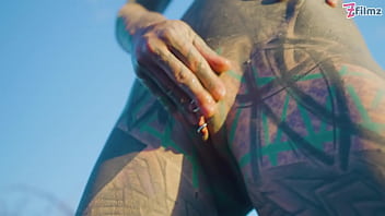 Preview 4 of Beg Tat Porn - Alternative couple having wild outdoor sex in outdoor hotbath