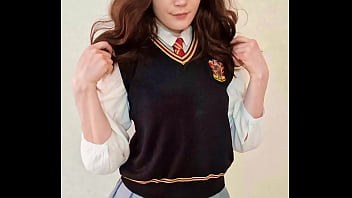 Preview 4 of My Mom Okd Pussy - Hermione is a little shy,  but her shyness won&#039_t stop her from being a naughty slut ready to fuck right now