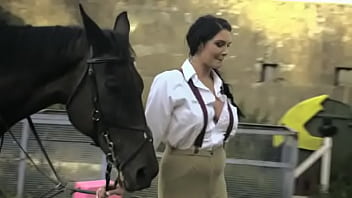 Preview 1 of Nene Taun - Posh Girl  Emma Leigh Takes a Big Farmer&rsquo_s Cock for a Ride