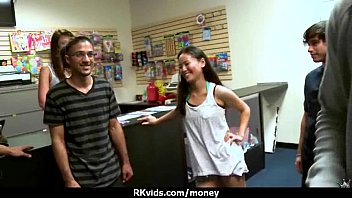 Preview 2 of Barley Legal Teen Bbc - Slutty amateur babe is paid cash from some crazy public sex 19
