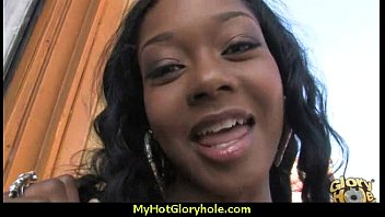 Preview 1 of Alexis Fawx Titjob - Ebony Slut Fucks A White Gloryhole Cock In Her First Interracial Scene 17