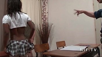 Preview 3 of Forcing V - French black student in uniform double penetrated by 2 white dicks