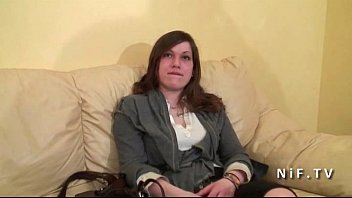 Preview 1 of Karups Laetitia - Amateur casting young chubby french brunette sodomized in 3 way