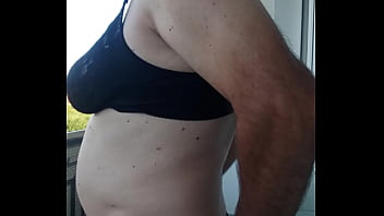Preview 3 of Annie Body Toying - nagaania nago na balkonie , spragniona