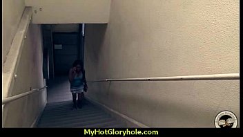 Preview 1 of Collag Gils - Hot couple having oral sex in gloryhole interracial 26