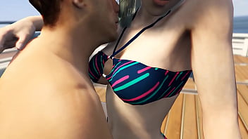 Preview 3 of Fyamile Sex - GTA 5 - Cutie Bikini Babe gets Fucked on Yacht