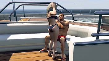 Preview 1 of Fyamile Sex - GTA 5 - Cutie Bikini Babe gets Fucked on Yacht