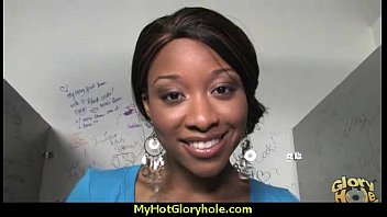 Preview 1 of Stepbrohterxxx - Ebony teen shows off her blowjob skills at gloryhole 9