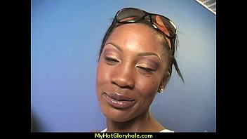 Preview 2 of Hande Hairy - Ebony teen shows off her blowjob skills at gloryhole 1