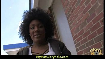 Preview 1 of Hot Sex Dou - Ebony teen shows off her blowjob skills at gloryhole 14