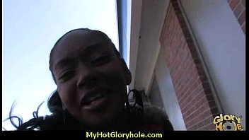 Preview 1 of Super Hot Big Sex Ebony - Ebony teen shows off her blowjob skills at gloryhole 25