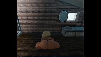 Preview 1 of How And Horse Fuck - Fatassed Blonde Afro Girl Shows Off | Roblox R34