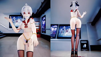 Preview 3 of Leggings No Panties - 双屏绅士视角 弱音 3D 动漫  抖音风裸舞 可爱少女 （3D成人动漫）