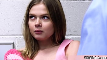 Preview 2 of Suplex Shorts - Cute faced shoplifter Coco caught in the sex shop and now she must offer her tiny pussy