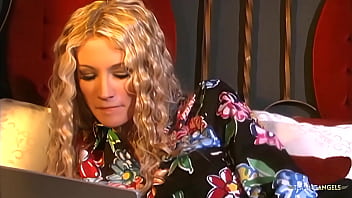 Preview 1 of Sex Video Chanda - Patriotic blonde wearing a cowboy hat fucked in the ass on an America themed bed.