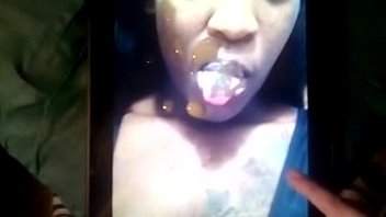 Preview 4 of Romantic Beauty Boobs - My Hot Cum on her Sexy Hot Horny Nasty Slutty Black Sista Face mmmmmm