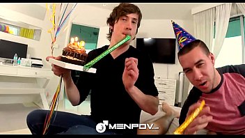 Preview 1 of New 2019 Fucking Videos - Birthday Threesome - Draven Milo Fucked by Victor and Dimitri Kane