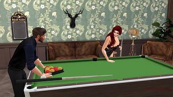 Preview 1 of North Rast - Busty redhead fucked hard on the billiard table