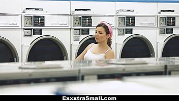 Preview 1 of Elena Kremer - ExxxtraSmall - Petite Teen (Cali Hayes) Fucked in Laundromat