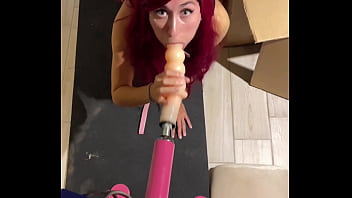 Preview 2 of Www China Xxx Hdvideo Com - Sex Machine fucks Deep Throat with Huge Dildo Teen Cat Girl,  Sucking sex toy Hardcore Fetish Blowjob