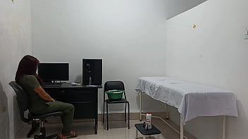 Preview 1 of Roughdad Daughter - Blind and lame patient hears the moans of a horny nurse while masturbating in the health center