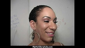 Preview 3 of Gilf Bbc - Ebony Slut Fucks A White Gloryhole Cock In Her First Interracial Scene 30